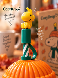 Snoopy Autumn Glass Cup β Pumpkin Lid & Cozy Scarf